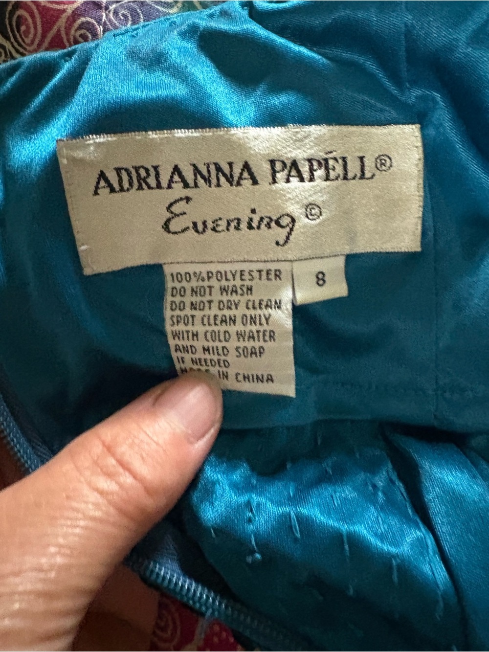Vintage Adrianna Papell Teal Sequin Maxi Dress - Picture 2 of 10